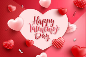 Valentine's day background concept. Valentine's day banner with hearts and decoration elements.